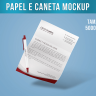 Editable PSD Paper and Pen Mockup