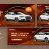 Car Rental Promotion Social Media Banner Set